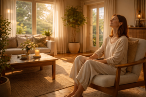 Peaceful home at dawn symbolizing spiritual cleansing, purification, and release after praying the Psalms