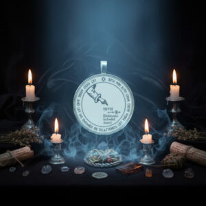 Fifth Pentacle of the Moon from the Key of Solomon, a lunar talisman for prophetic dreams, protection against spirits of the night, and guarded spiritual contact