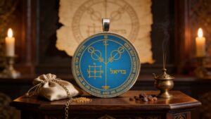 A worn but intact Solomonic pentacle resting on a candlelit altar beside a silk pouch and incense, with a damaged pentacle blurred in the background to symbolize neglect and spiritual compromise.