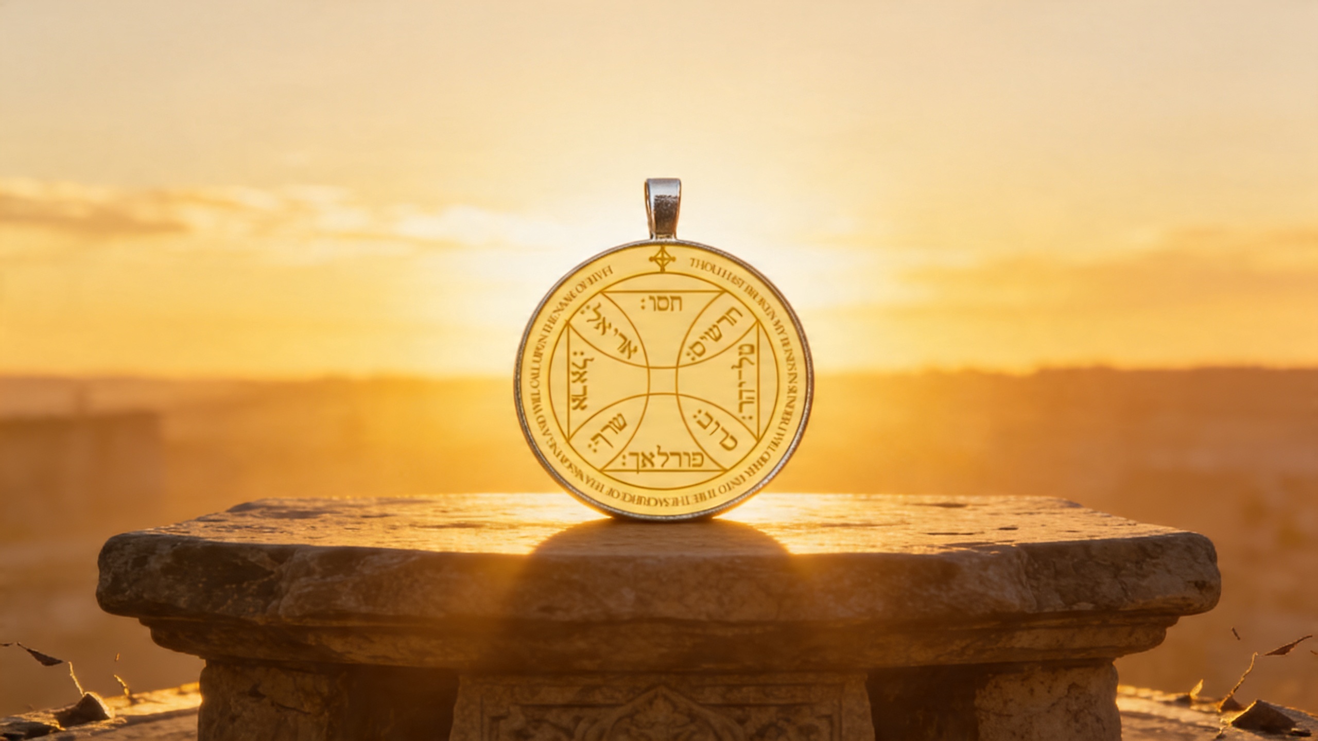 The Seventh Pentacle of the Sun displayed as a Solomonic talisman of deliverance, loosed bonds, and spiritual liberation