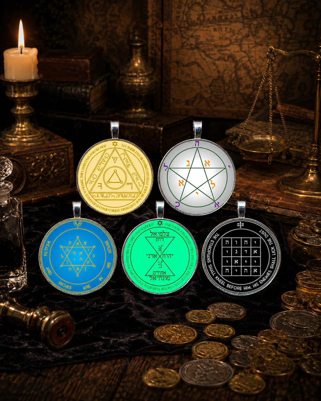 Planetary pentacle combination for prosperity, business growth, financial opportunity, and sustainable abundance