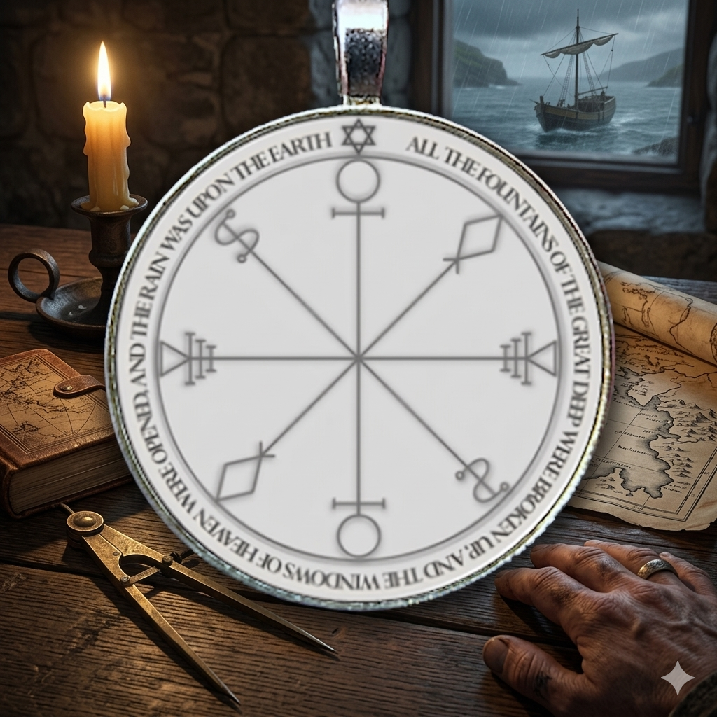 Planetary pentacles used for elemental stability, emotional steadiness, and symbolic navigation through chaos