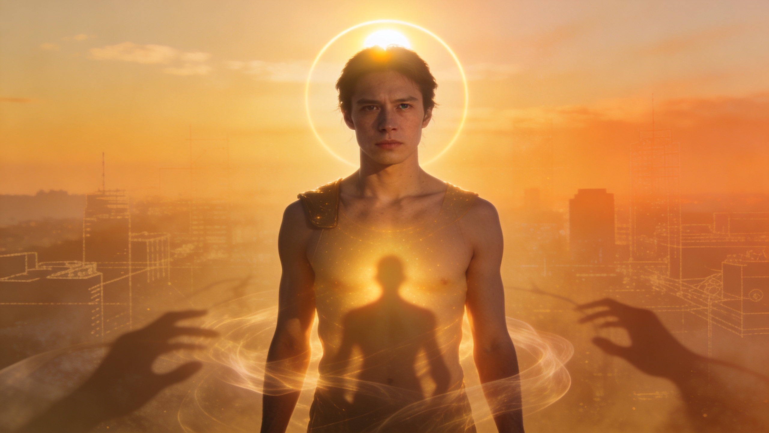 Focused figure at sunrise symbolizing discernment, morning guidance, truthful direction, and protection from manipulation through Psalm 5