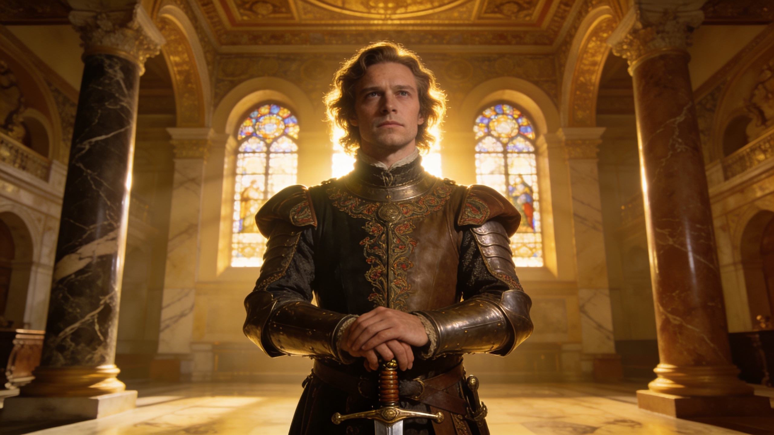Renaissance-style scene representing confidence, courage, self-belief, authentic presence, and personal empowerment