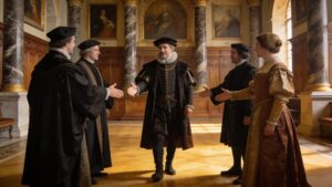 Renaissance-style scene representing professional trust, integrity, and lasting career reputation